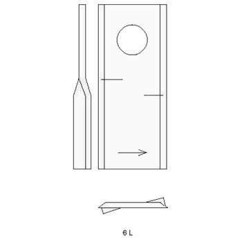Lama cositoare - stanga, 122x45x4, Ø18,25mm - Claas / John Deere / Kuhn / New Holland - KRAMP [56451200KR]