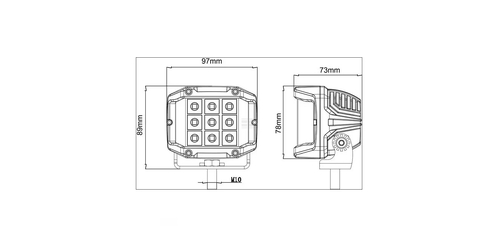 Lampa de lucru led 22 5w 2850lm patrata 10 30v 89x97mm kramp - KRAMP [LA10094]