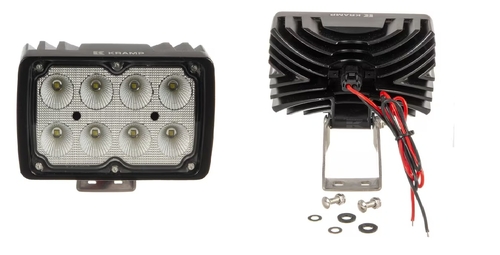 Lampa de lucru led 40w 4000lm dreptunghiulara alba 152x75x108mm mufa deutsch wide flood 8 led s kramp - KRAMP [LA10414]