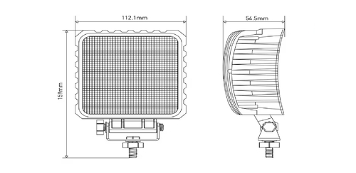 Lampa de lucru led 48w 3840lm patrata 10 30v 112x54 5x136mm tip flood 16 led uri kramp - KRAMP [LA10047]