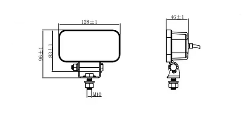 Lampă de lucru LED, 19W, 3350lm, dreptunghiulară, 10/110V, 128x96x46mm -  [LA100951]