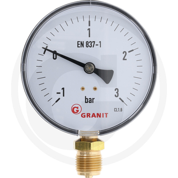 Manometru - vacuum, -1/ 3 bar, 100mm, 1/2 radial - GRANIT [4050851075]