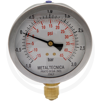 Manometru - vacuum, -1/+ 3bar, 100mm, 1/2 radial - GRANIT [4050360100000]