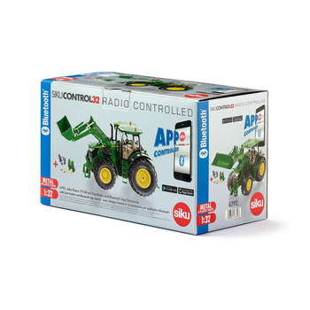 Model tractor John Deere 7310R cu incarcator frontal si aplicatie Bluetooth - Siku [6006792]