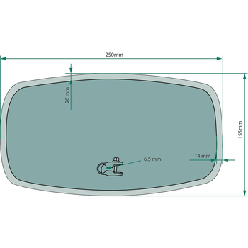 Oglinda - stg/dr, 250x155, ptr tija 10-18mm - tractor Case / Fendt / Massey Ferguson - GRANIT [65402036]