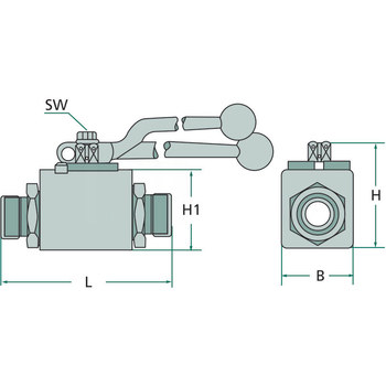 Robinet cu bila - 2 cai, BKH 2-12L DN10 (M18x1,5) - Pister [81520004]