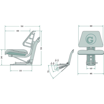 Scaun tractor - susp. mecanica, PP - GRANIT [24000061]