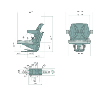 Scaun tractor - susp. mecanica, PVC - GRANIT [240920202]