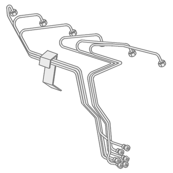 Set conducte - injectoare - tractor MXM120–MXM155 / TM120–TM155 - CNH Industrial [87802540]