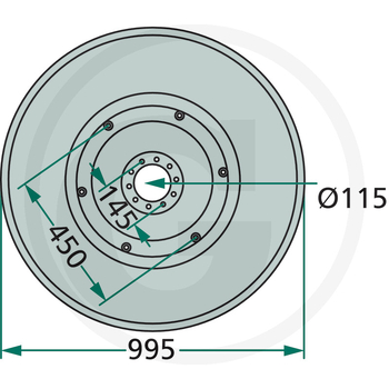 Taler cositoare - 995mm - Deutz-Fahr / Pottinger - GRANIT [64706580818F]