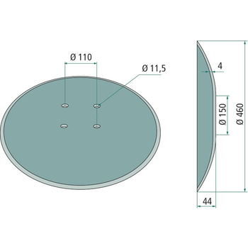 Taler disc - concav, neted, XL011, 460x4, LK110 - Catros s.a. - GRANIT [18031-118FI-20058]