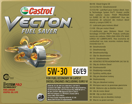 Ulei motor - Vecton Fuel Saver 5W-30 E6/E9, 20 l - Castrol [159CAA]