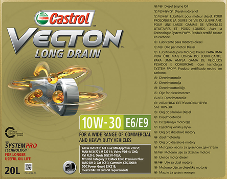 Ulei motor Vecton Long Drain 10W-30 E6/E9, 20l - Castrol [15B383]