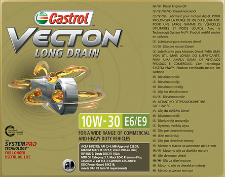 Ulei motor Vecton Long Drain 10W-30 E6/E9, 208 l - Castrol [15E961]