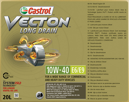 Ulei motor Vecton Long Drain 10W-40 E6/E9, 20l - Castrol [15B347]