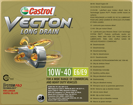 Ulei motor - Vecton Long Drain 10W-40 E6/E9, 208l - Castrol [15E981]