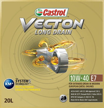 Ulei motor Vecton Long Drain 10W-40 E7, 20 l - Castrol [15B352]