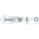 Surub pentru plug cu piulita - GRANIT [1871045812/25]