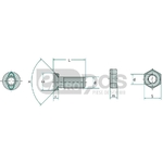 Surub pentru plug cu piulita - GRANIT [1871655KV/25]