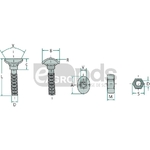 Surub pentru plug cu piulita - GRANIT [18730.018/25]