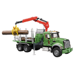 Camion transport lemn cu macara, graifar si 3 busteni - Bruder [60002824]