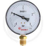 Manometru - vacuum, -1/ 3 bar, 100mm, 1/2 radial - GRANIT [4050851075]